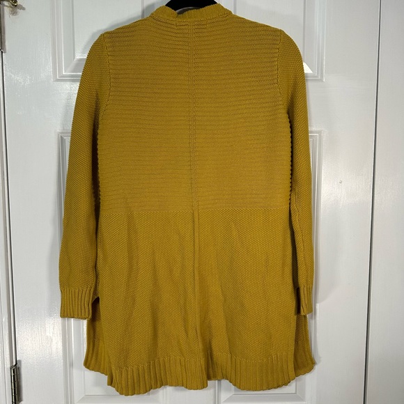 Marled by Reunited clothing size small mustard yellow open front cardigan - Picture 5 of 6